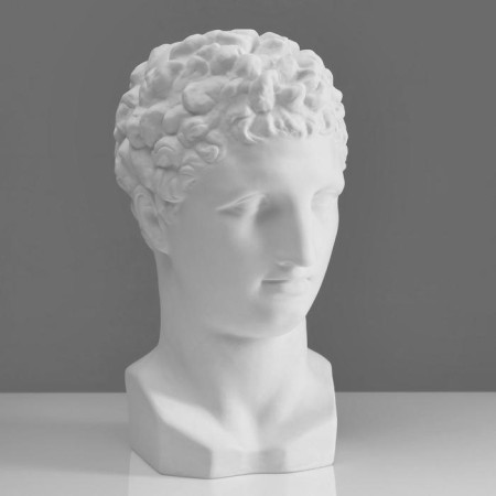 Gypsum figure Hermes head, 22 x 27 x 46 cm