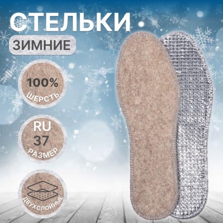 Shoes for shoes, insulated, two-layer, foil, edging, rr Ru 36 (rr Pr-la 39), 24 cm, pair, color gray