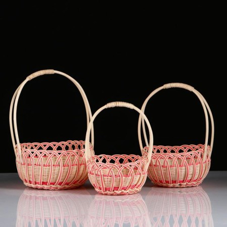 A set of baskets, 3 pcs, 23 × 12/38 cm, 21 × 11/37 cm, 19 × 10/36 cm, rotang