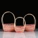 A set of baskets, 3 pcs, 23 × 12/38 cm, 21 × 11/37 cm, 19 × 10/36 cm, rotang