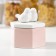 Ceramic bank for bulk products "White Wing", pink color