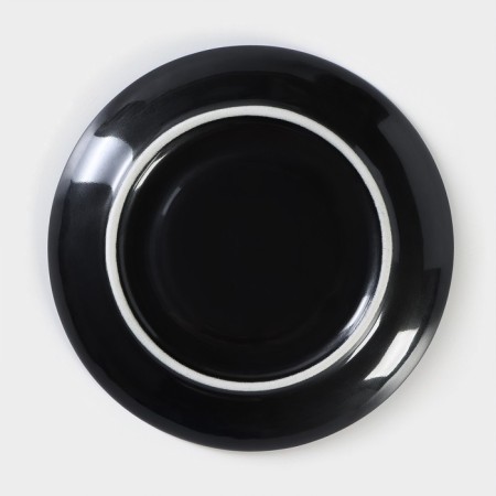 Porcelain saucer "watercolor", d = 14.5 cm, black color-3