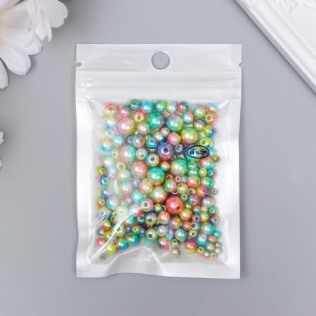 Beads for creativity plastic "Round. Gradient. Rusalka Green Assorted" D = 3-8mm, nr 10gr-2
