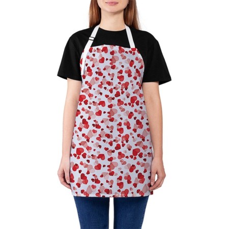 Apron of a kitchen with a photo print "abundance of hearts", adjustable, size OS