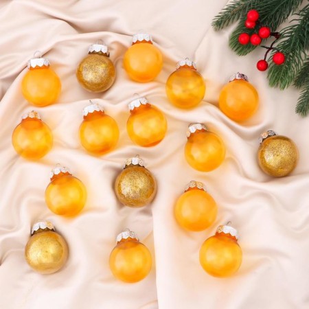Set of balls plastic D-5 cm, 16 pcs "Felicia Assorted" golden yellow
