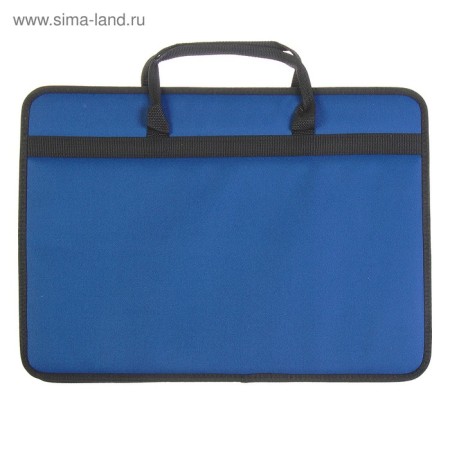 Folder for drawings and drawings for artists A3, 470 x 350 x 60 mm, handles, frame, textile, 1C33 "Lyuban", blue-1