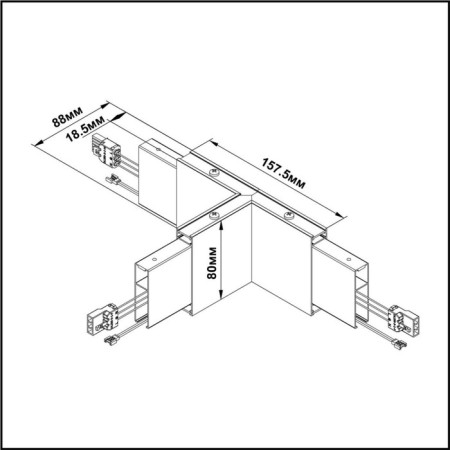 Connector (T-shaped) over, black color-1