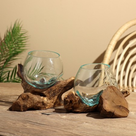 Vazon Glass on the Wood "Classic" 15x15x18 cm-4