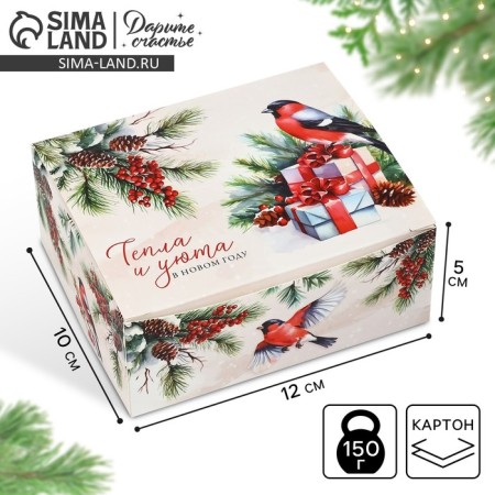 Box the team "heat and comfort", 12 x 10 x 5 cm, New Year