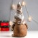 Interior doll "Santa Claus in a beige cap with patterns" 28x13x9 cm