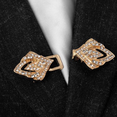 Cardigan clamp "Peaks", white color in gold-3