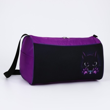 Children's Sports Bag "Kitik", 40x21x24cm, black color, purple-1
