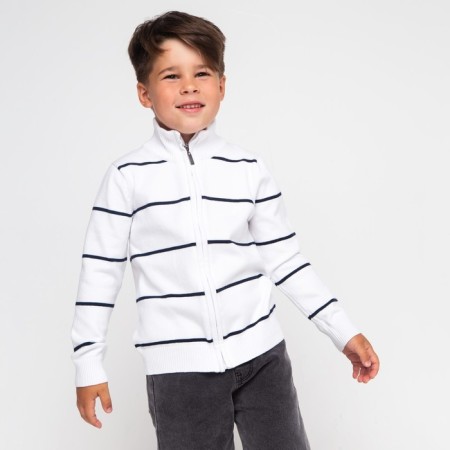 Jumper for a boy, color is white/dark blue, height 140 cm (10)-2
