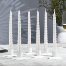 A set of candles of twisted, 1.9x 20 cm, 6 pieces, mother -of -pearl metallic