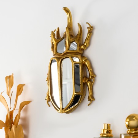 Panel interior polystone "Mirror beetle rhino" gold 13x4x22 cm-1