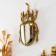 Panel interior polystone "Mirror beetle rhino" gold 13x4x22 cm
