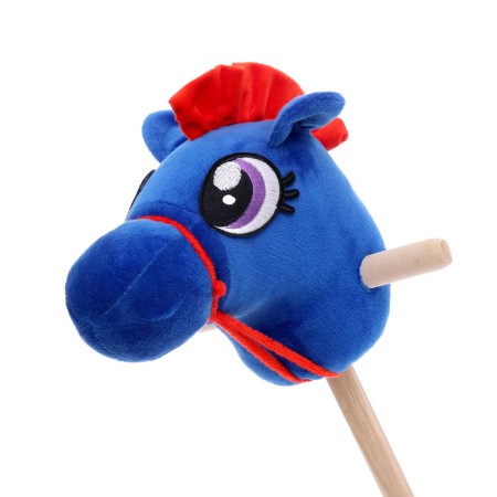 Soft toy "Horse-horseman", on a stick, mix, blue color-3
