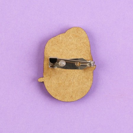 Wooden icon "Schoolgirls", anime, 2.6 x 3.3 cm-2