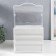 Cosmetics box plastic "Rombs. White. 3 boxes" 42x16.5x25 cm