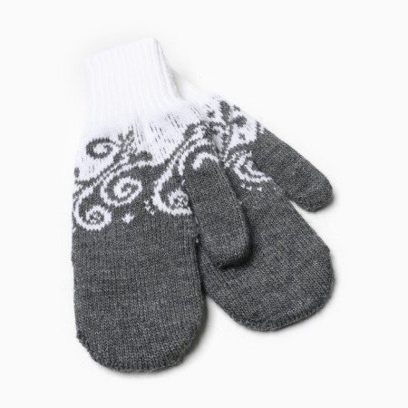 Women's mittens, gray color, size 18-1