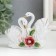 Souvenir Ceramics "Two Swan with Rosa" Straza 8x10.5x4 cm