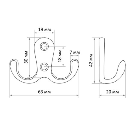 Hook furniture tundra TKD006, two -rod, gold-5