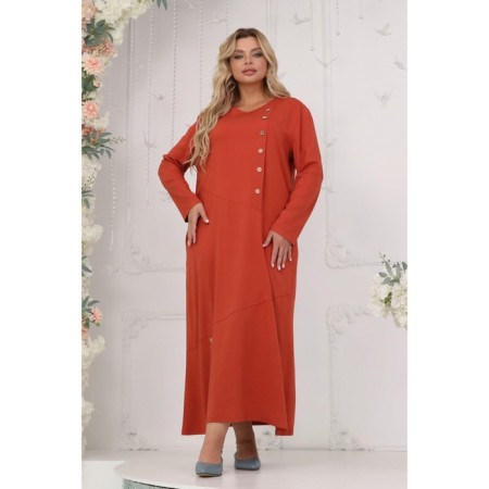Female dress, size 48, terracotta color-12