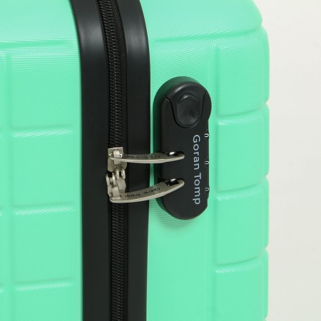 Small suitcase 20 "On a zipper, code castle, 4 wheels, mint color-3