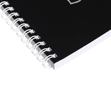 A notebook of 96 sheets in a cage on the crest "Brilliant thoughts", covered cardboard, lamination Soft Touch, foil embossing, block 60g/m2, mix-2