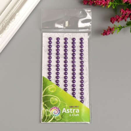 Decorative stickers "Pearls" 0.5 cm, 105 pcs, purple-2
