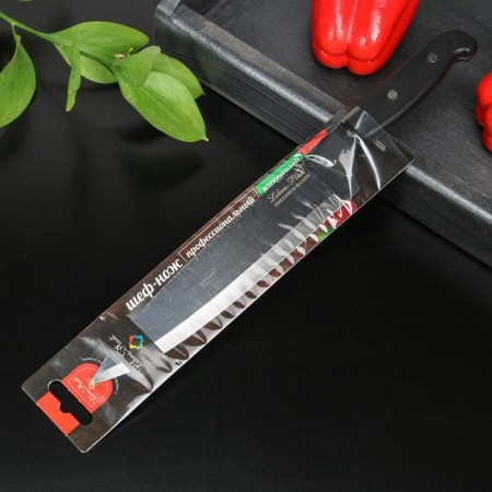 Kitchen knife "Classic", chef, blade 19 cm, black plastic handle-2
