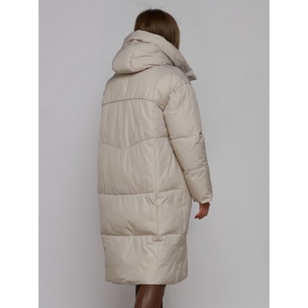 Coat insulated winter female, size 50, light-gray color-10