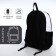 Youth backpack from textiles, 6 pockets, white/black color