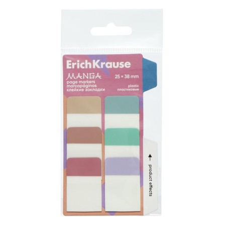 Bookmarks with adhesive edge plastic 25x38 mm, Erichkrause "Manga", 60 sheets 6 colors-2