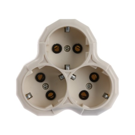 Switch, 3 sockets, 16a, with salary, white-3