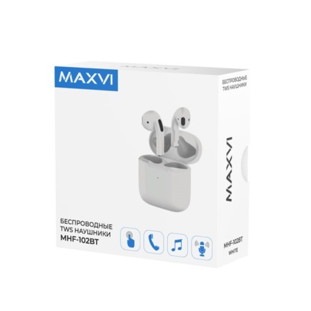 Maxvi Maxvi Maxvi Max 102bt, inserts, sensory control, microphone, 25/200 mAh, white-4