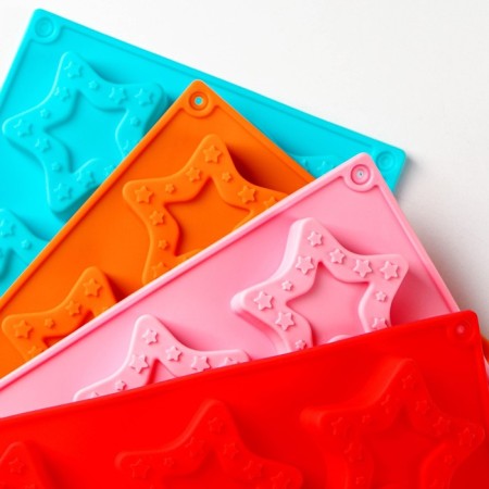 Baking shape of the “stars”, silicone, 8 cells, 29 × 16 × 2 cm, cell 6.3 × 6 cm, depth 1.7 cm-5