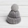 Knitted hat with pompom, set of 5 pcs., Gray color
