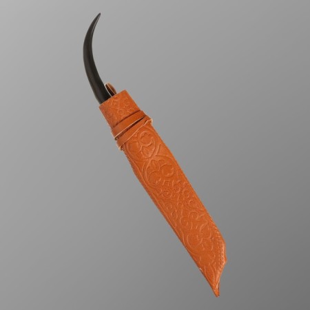 Knife Pchak Sharkhon - Chirchik, Saigak curved, Garda tin engraving. ShH-15 (11-12 cm)-2