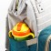 Women's backpack with thermal carman, thermal drum - portfolio, gray/green color