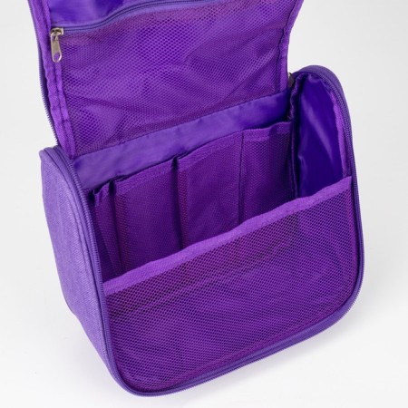 Cosmeticis-mester with a lightning, with a hook, an outer pocket, purple color-3