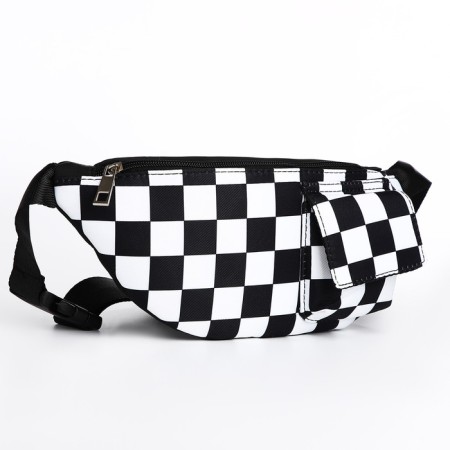 The textile waist bag with the pocket "Society" 30*14*6 cm-2