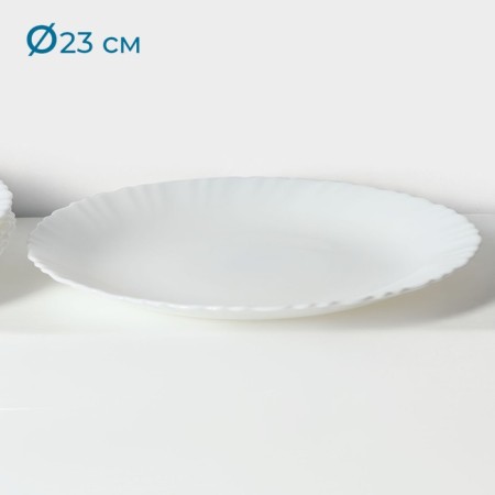 A set of dining plates "Diva", d = 23 cm, 6 pcs, glass ceramic, white color-2