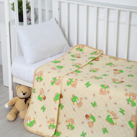 Bear blanket behind honey 110x140cm, beige, calico 120g/m, hl 100%