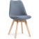 Wooden stool Bonuss array of beech/velor, natural/blue 50x56x82 cm
