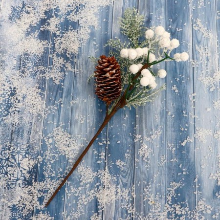 Decor "Winter Miracle" White Berries Bill 24 cm-1