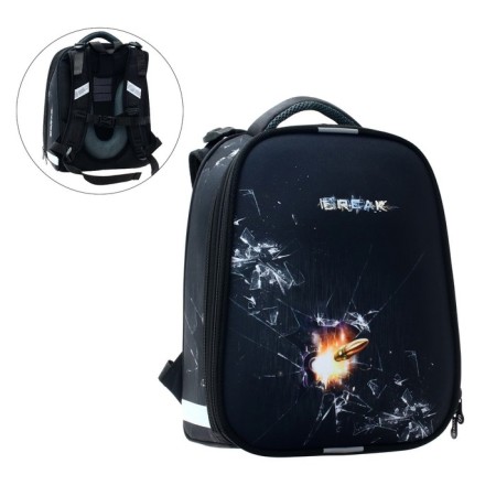 School backpack 38 x 30 x 16 cm, ergonomic back, stavia "bullet", multicolor-2