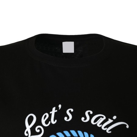Set a home female print Let`s Sail (T -shirt/shorts), black color, size 44-7