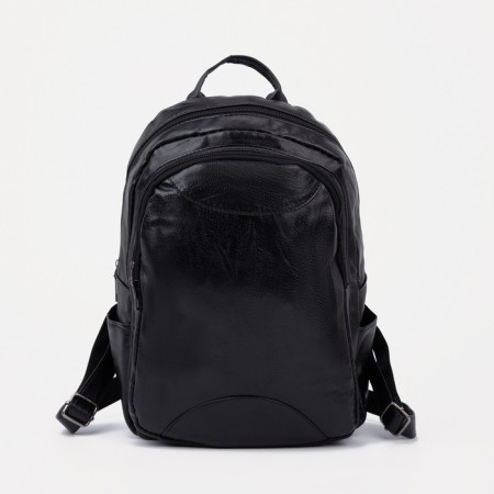 Women's backpack made of artificial leather with lightning, black color