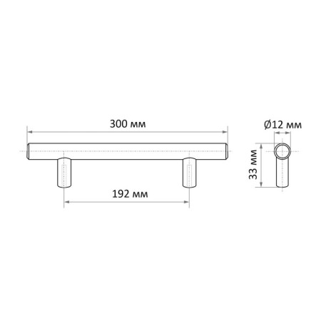 Hand -on Railing CAPPIO, Stainless. steel, d = 12 mm, m/o 192 mm, black color-8